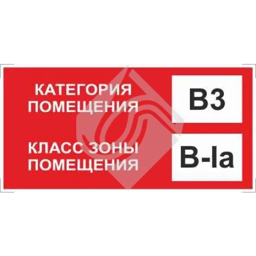 Знак категории помещения по взрывопожарной и пожарной опасности в3_в-iа